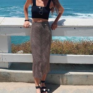 vintage 90s cheetah print midi skirt s xs/s